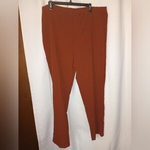Susan Graver Womens 18W Chelsea Stretch Zip Ankle Pants Dark Copper High Rise